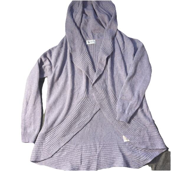 Johnstons of Elgin Shaw Sz S Cashmere Open Front Cardigan Lilac Purple Sweater - Picture 6 of 8